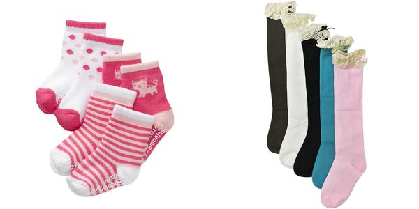 pink young girls tube socks
